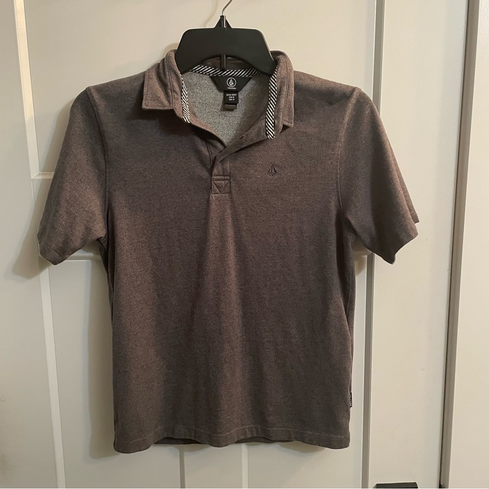 Volcom size 10y grey polo short sleeve